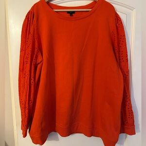 NWT Talbot’s Orange Sweatshirt with Eyelet Sleeves 2X